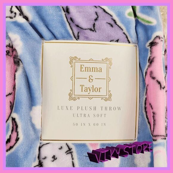 💕 NWT Emma & Taylor Ultra Soft Plush Throw Blanket 50x60 #7150 💕 - Picture 3 of 5